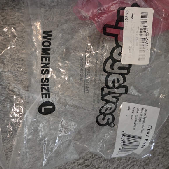 Tipsy Elves Red One-Piece Swimsuit with Gold Zipper - Picture 5 of 5